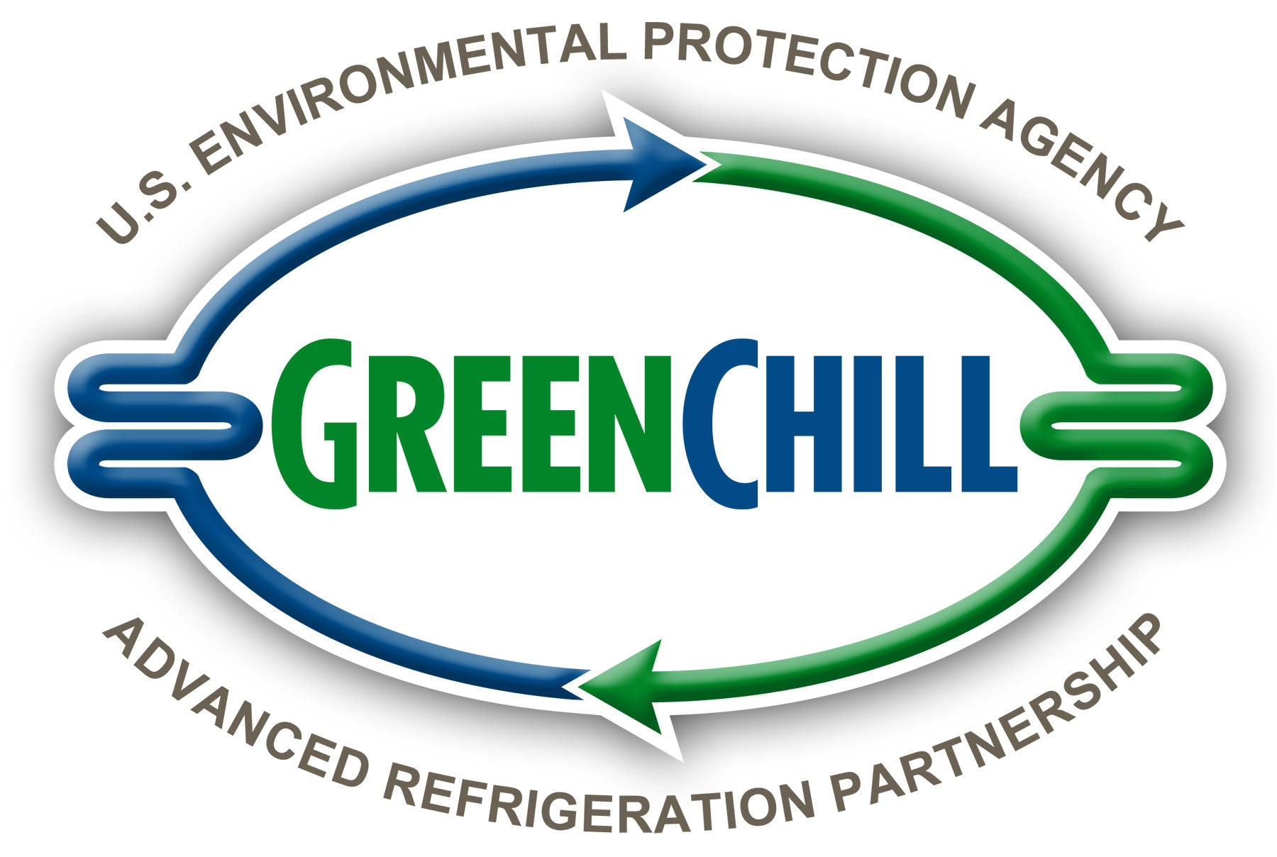Close-up of labeled refrigerant cylinder used in GreenChill-compliant systems.