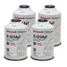 Four cans of Honeywell R-1234yf refrigerant, used as a 134a replacement for vehicle air conditioning.