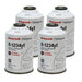 Four cans of Honeywell R-1234yf Solstice refrigerant for automotive A/C systems, labeled for mobile use and packaged in a single box.