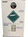Rear view of Honeywell Solstice® EZ Flush box showing gas classification label UN3163 for liquefied gas, safety warnings, and compliance notes; includes handling instructions and a visible cylinder valve inside.
