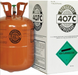 R-407C refrigerant cylinder used in HVAC systems, featuring standard HFC blend labeling for commercial cooling applications.